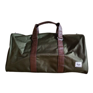 Herschel Supply Co. Ravine Duffel Bag Ivy Green Faux Leather Handle
